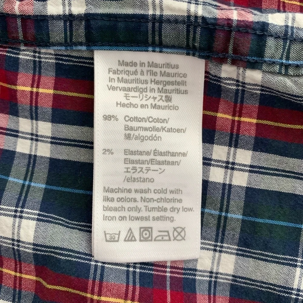 J. Crew Men Flex Washed Red Tartan Plaid Button Down Shirt